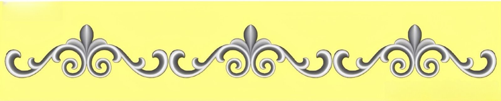Mix - MIX-80 Elegant Ornamental Scrollwork Border 3D Relief Model